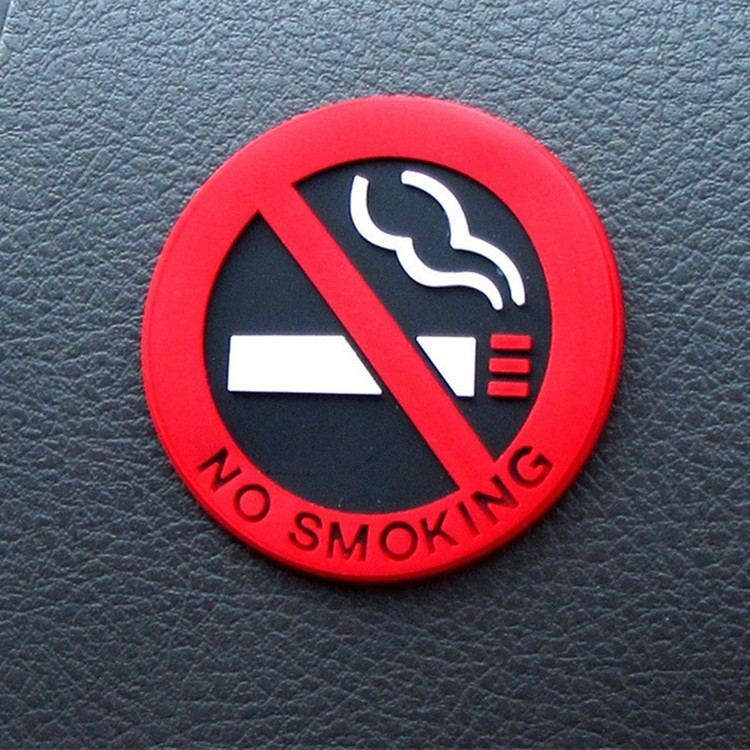 5 Miếng Tem Dán 3D Không Hút Thuốc No Smoking Bằng Cao Su Dán Xe ô Tô Ms-311