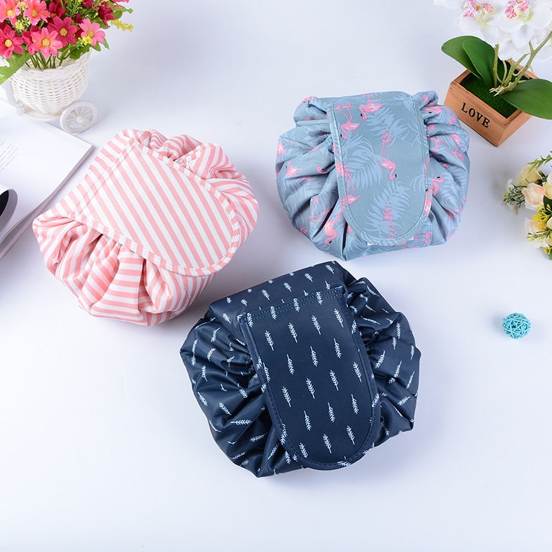 Túi Tròn Đựng Mỹ Phẩm Chống Thấm Nước Sức Chứa Lớn Có Dây Rút Tiện Dụng