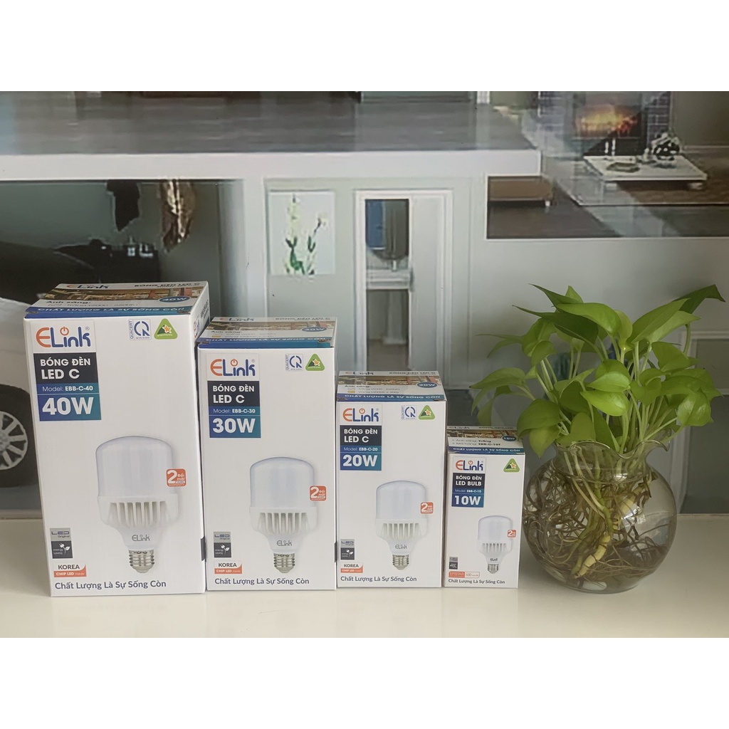 Bóng Đèn Led Trụ Nhôm ELink Công Suất 40W Cao Cấp, Ánh Sáng Trắng, Thiết Kế Trụ Nhôm Hàng Chính Hãng
