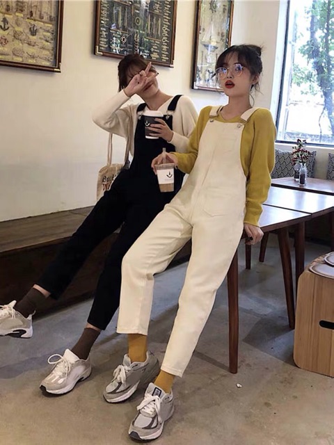 [KÈM ẢNH THẬT + SẴN] yếm quần bò jeans dài cute ulzzang hàn quốc | BigBuy360 - bigbuy360.vn