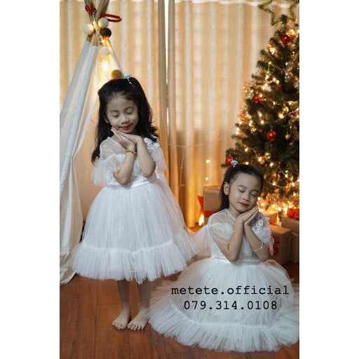 Váy đầm công chúa thiết kế cho bé gái siêu bồng bềnh Lola thiên nga trắng - Mẹ Tê Tê