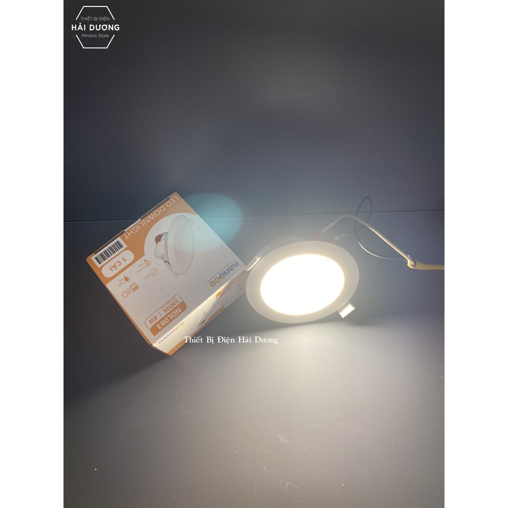 Combo 6 Đèn Led Downlight Âm Trần Nanoco 8w NDL083 / NDL086 Khoét lỗ Ø90mm - Ánh Sáng Trắng / Vàng