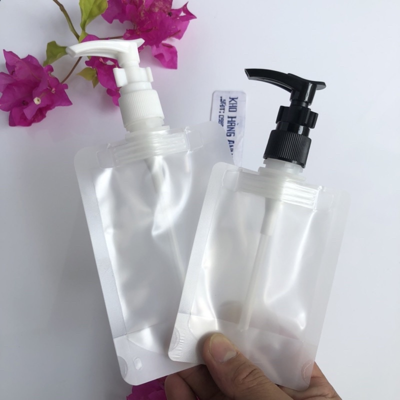 Túi chai lọ xịt giọt/ xịt sương - Túi nhựa trong chiết Mỹ phẩm 100ml/ 50ml/ 30ml vòi nhấn pumb