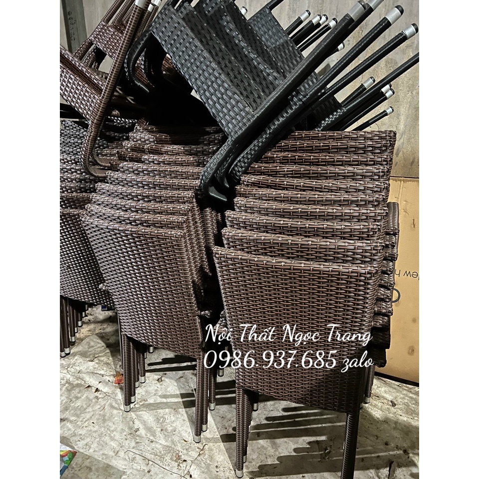 Ghế mây nhựa cafe sân vườn thanh lý tồn kho