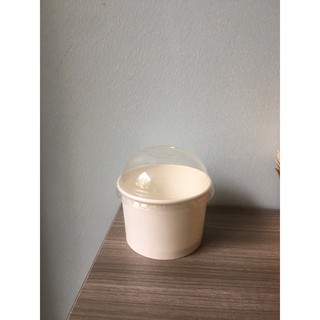 Tô giấy trắng trơn đựng kem 250ml + nắp cầu combo 200 cái