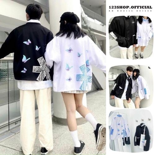 Áo Khoác Dù Chống Nắng 123SHOP Dành Cho Nam Cho Nữ Có 2 Màu Unisex Form Rộng In Hình Jacket Banawa