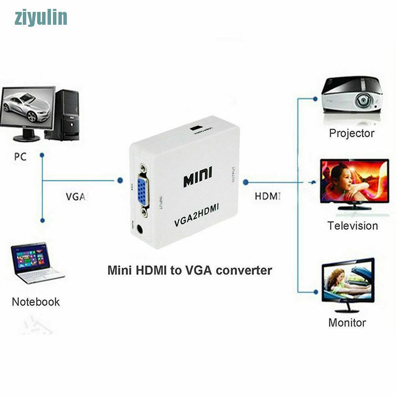 Hộp Chuyển Đổi Vga Sang Hdmi Full Hd 1080p Cho Pc Laptop Dvd Hdtv