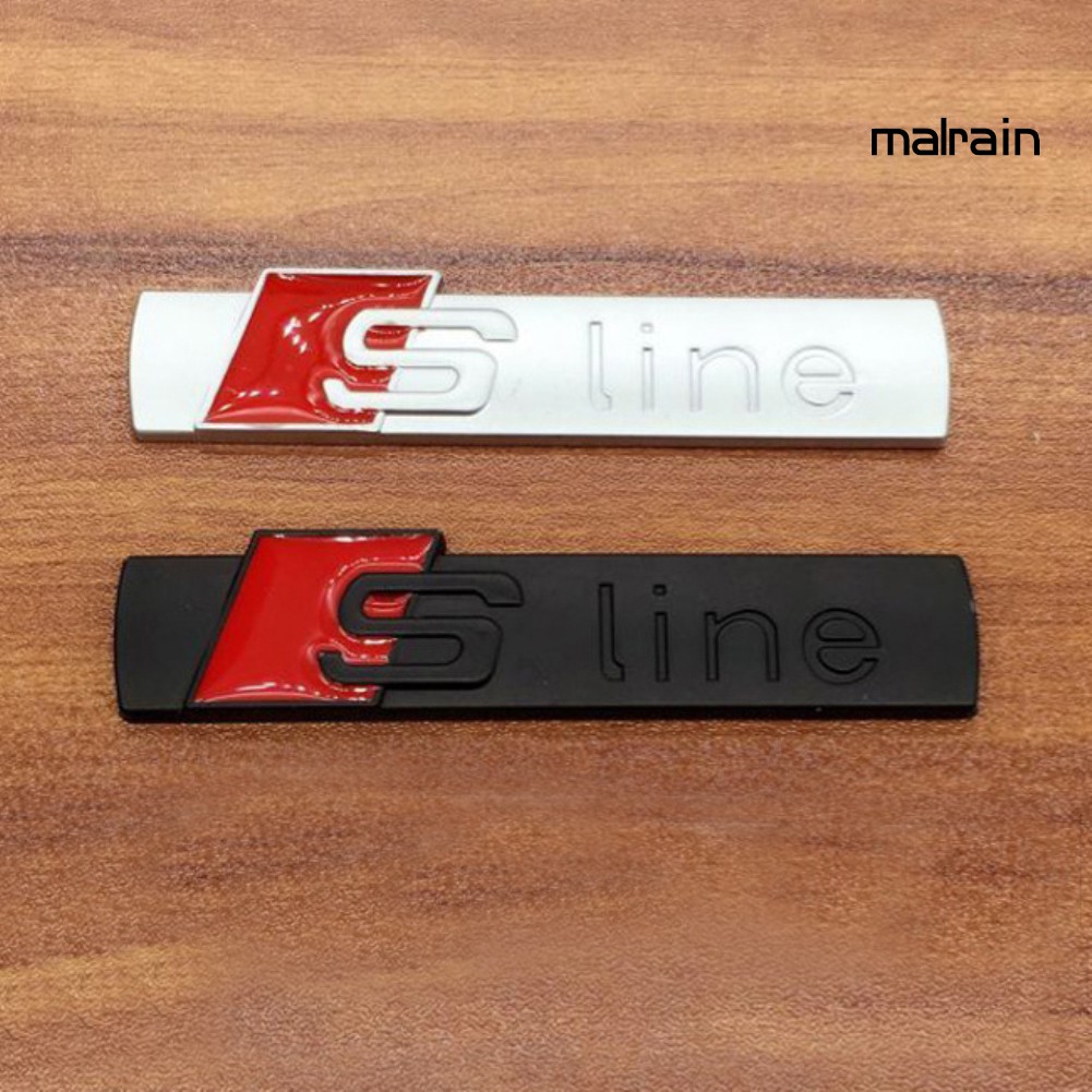 【VIP】3D Metal Emblem Badge Car Sticker for Audi Sline Logo Auto Decal Accessories