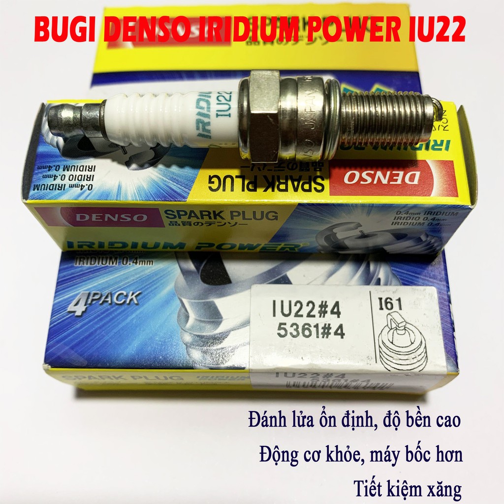 Bugi bạch kim cho Wave Alpha 110 - RSX 110 - Wave S110 - DENSO IRIDIUM POWER IU22