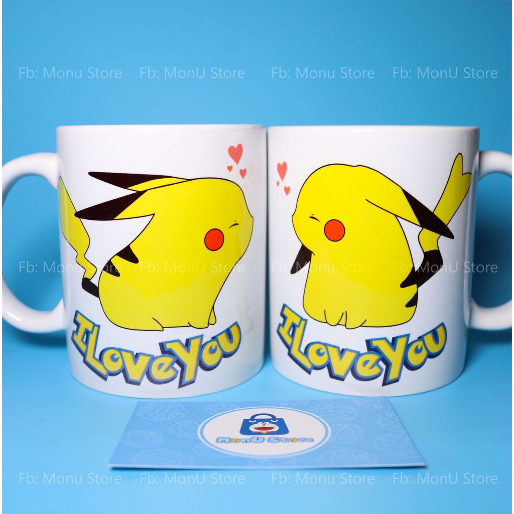 Ly sứ hoạt hình PIKACHU dễ thương cute (ly thường, ly huyền ảo)