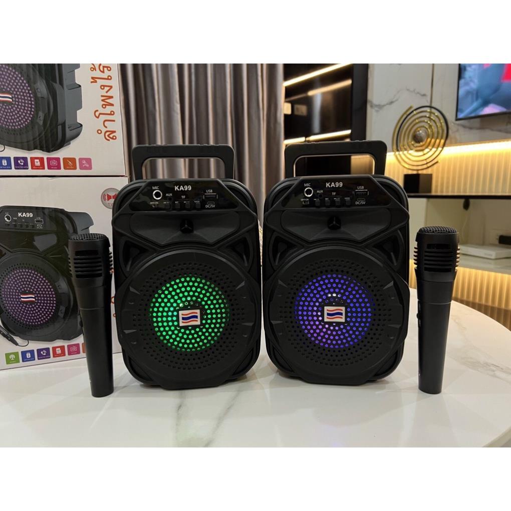 Loa Bluetooth karaoke Mini có mic hát dây dài 3m hàng Thái công suất lớn âm thanh siêu hay bass mạnh Bảo hành 1 đổi 1 hđ