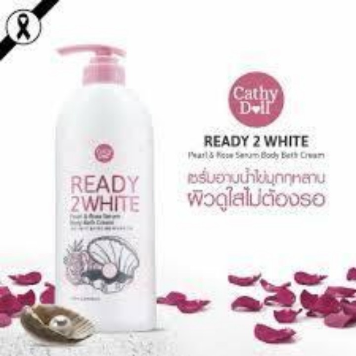 Sữa tắm trắng da Ngọc trai & Hoa hồng Cathy Doll Ready 2 White Pearl & Rose Serum Body Bath Cream 500ml