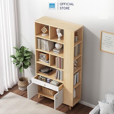 [Giao lắp tại TP.HCM] Tủ Sách Gỗ Đơn Giản Thích Hợp Để Phòng Khách, Phòng Ngủ, Phòng Làm Việc SIB Decor KSG42