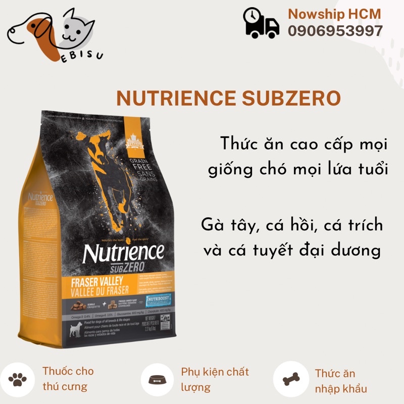 Thức ăn hạt cho mọi giống chó mọi lứa tuổi Nutrience Subzero