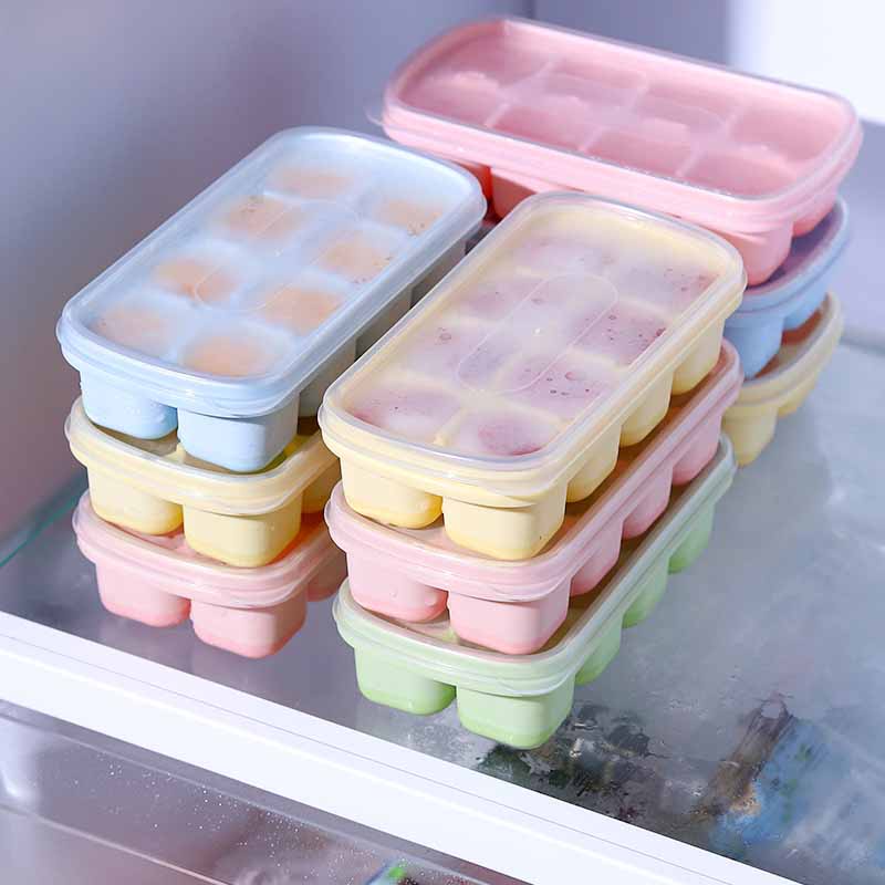 1 Khay Làm Đá 8 Ngăn Bằng Silicon Mềm Thân Thiện Với Môi Trường