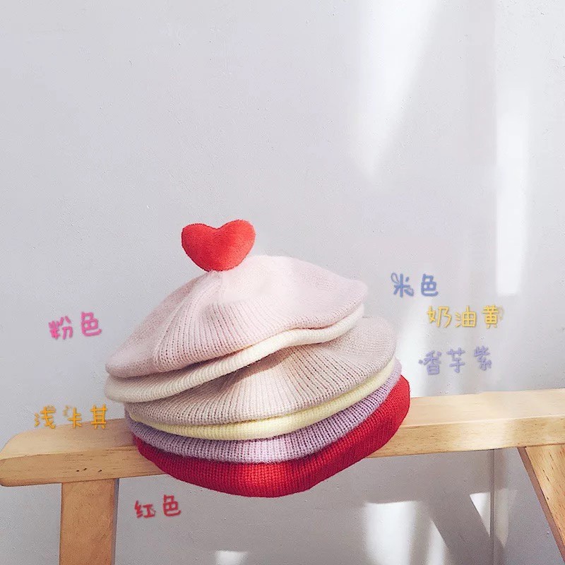 Mũ Beret Màu Trơn Thời Trang Hàn Quốc Cho Bé