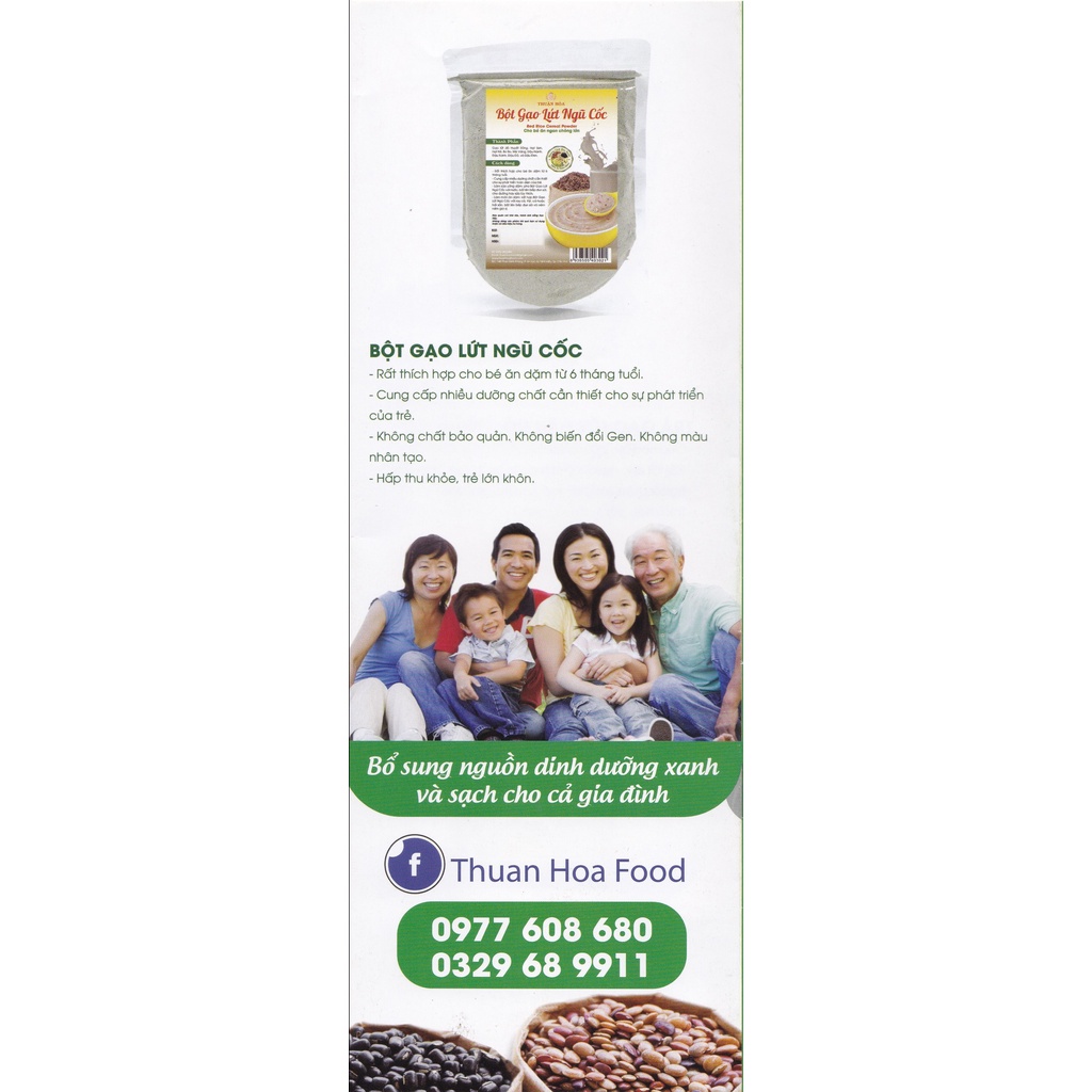 Bột Gạo Lứt Mè Đen 80G/200G THUẬN HÒA FOOD Giảm Cholesterol,  Điều Hòa Huyết Áp, Thích Hợp Giảm Cân Tự Nhiên