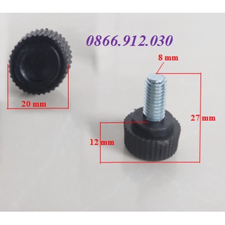 Đế tăng chỉnh, núm vặn, chân tăng chỉnh đế cao su loại đế đặc D20 REN M8 x 20 mm, D=20