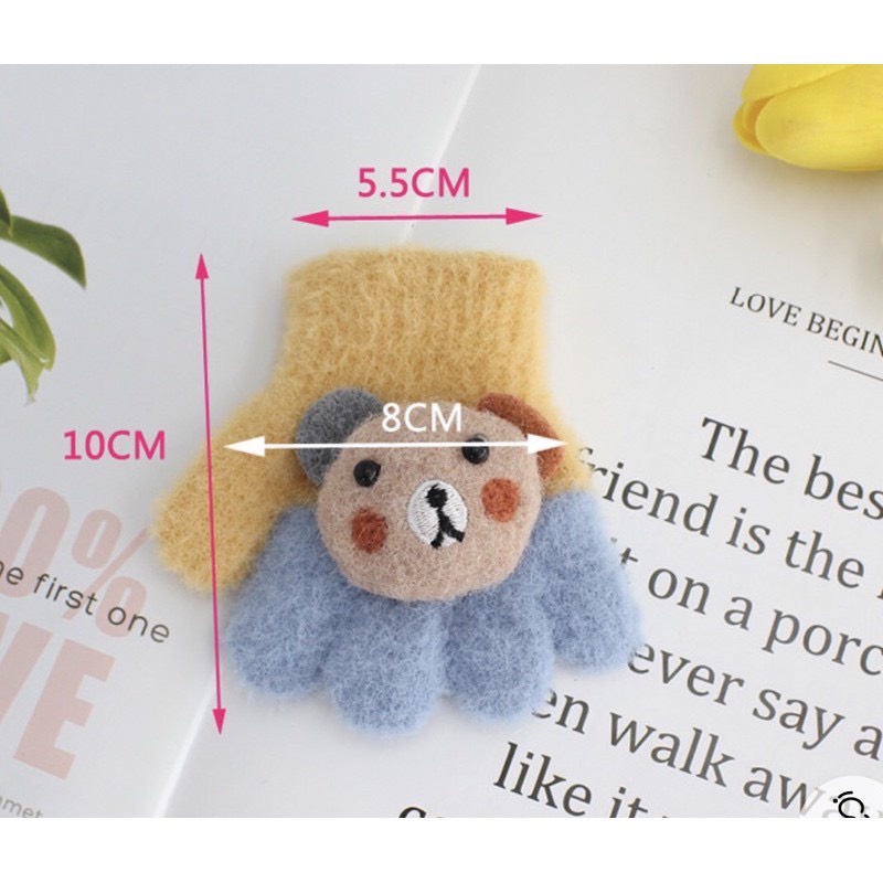 Găng tay len xỏ ngón dành cho bé trai, bé gái mùa đông 0-2 tuổi - Sơ sinh