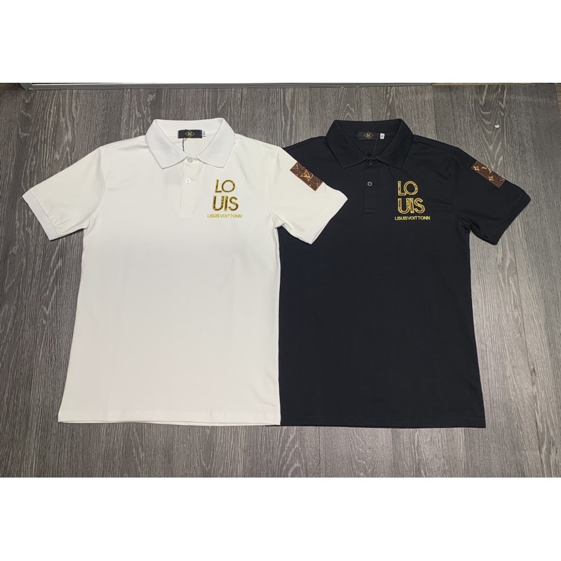 Áo thun cổ trụ thêu logo trước ngực cao cấp(chất cotton 100% siêu mát)