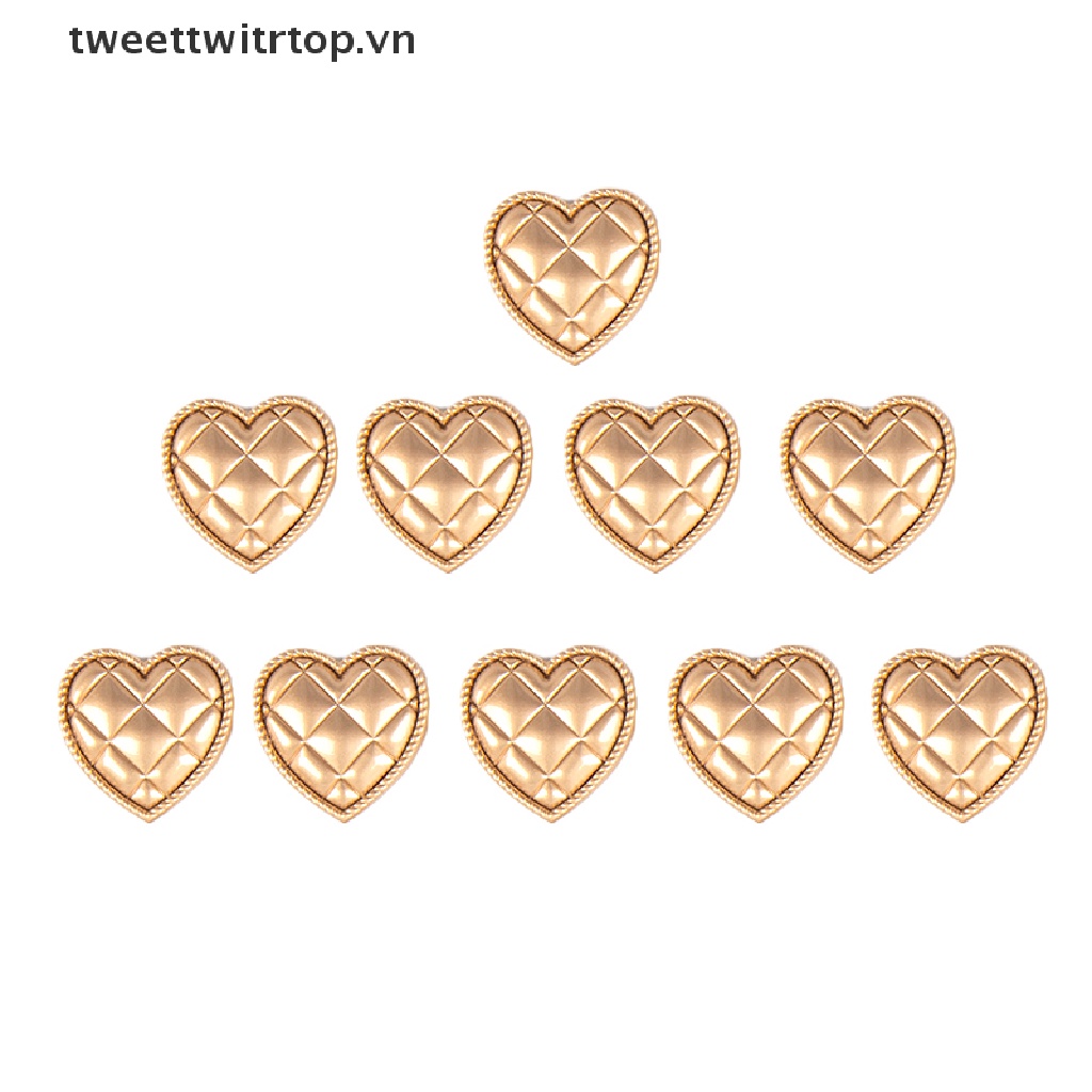 Trtop Set 10 Nút Áo Sơ Mi Hình Trái Tim Làm Thủ Công