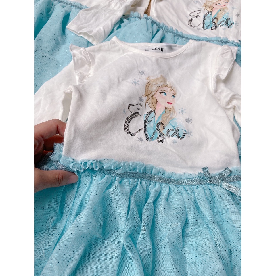 Đầm thun tay dài Elsa 12-14kg