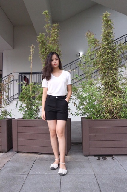 [Ảnh thật] - Quần sooc cạp cao 1 cúc umi | BigBuy360 - bigbuy360.vn