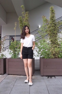 [Ảnh thật] - Quần sooc cạp cao 1 cúc umi