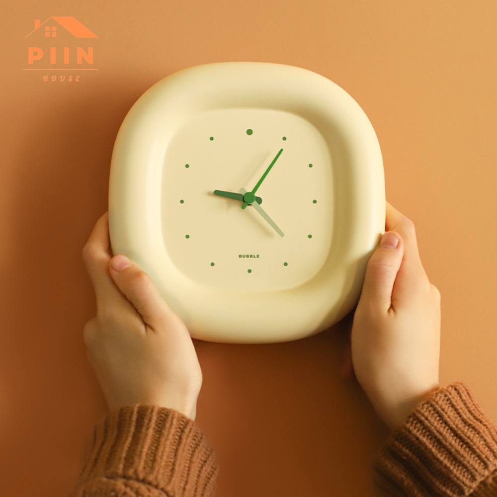 Đồng hồ treo tường và để bàn Muid Buble Clock trang trí phòng ngủ, bàn làm việc PIIN HOUSE