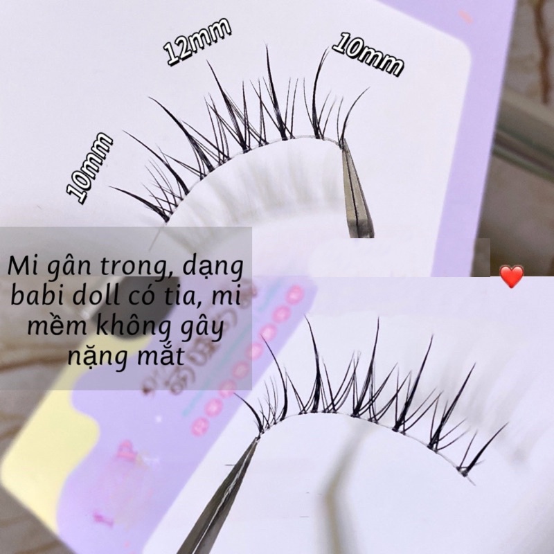 Hộp 5 cặp lông mi giả RIPE GIRL làm cho đôi mắt to và vòng tròn mềm không gây mệt mỏi