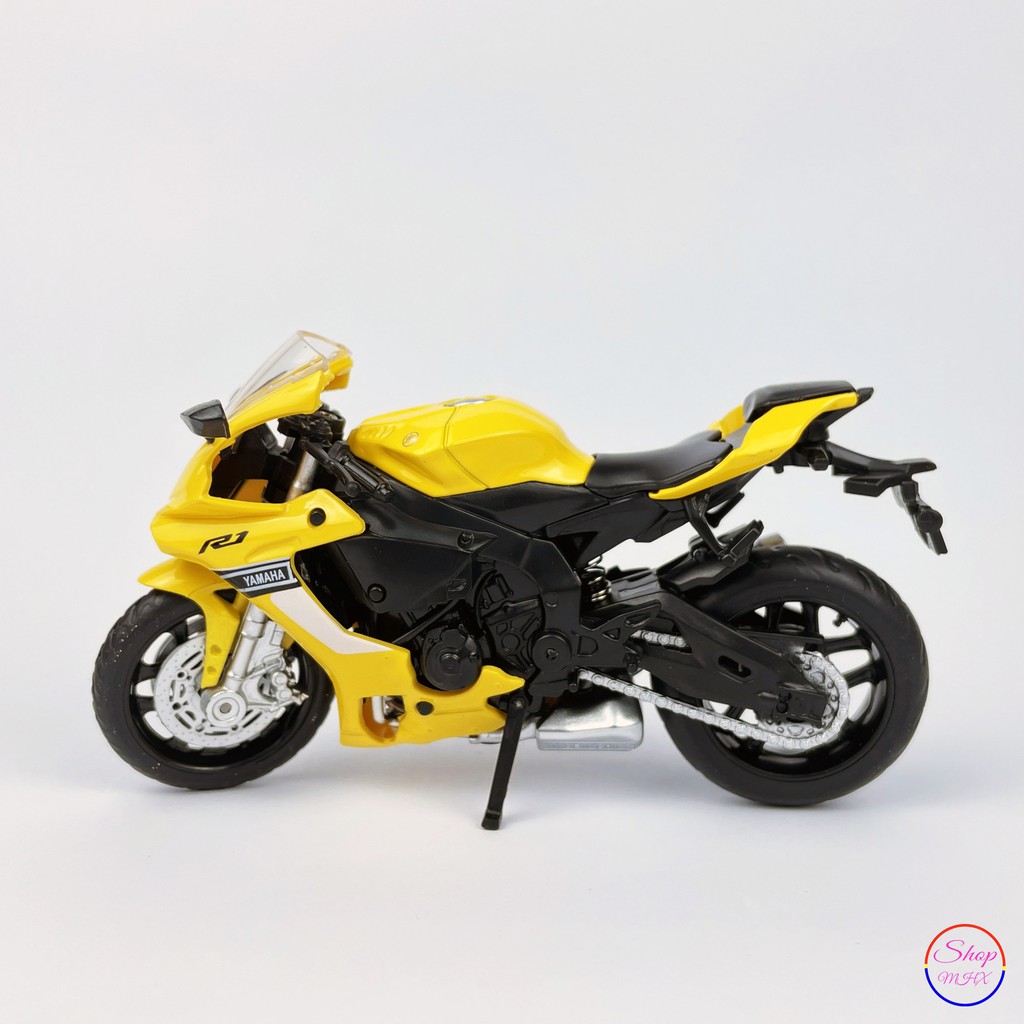 Xe mô hình mô tô Yamaha YZF-R1 TẶNG KÈM BIỂN SỐ tỉ lệ 1:18 hãng CaiPo