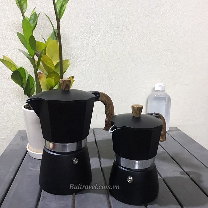 Ấm pha trà, cafe dã ngoại 150ml và 300ml - Bình pha cafe Moka du lịch nhỏ gọn- Bụi Travel