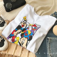 Áo phông cộc tay đáng yêu 💖 Áo cotton in hình Mickey Family sang chảnh cho bé trai bé gái 💖 Quần áo trẻ em