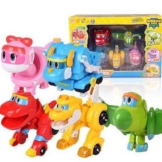 Bộ 5 con biệt đội khủng long biến hình Gogo Dino HGH88