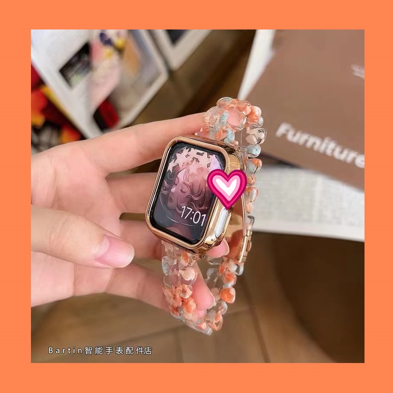 Dây Đeo Đồng Hồ Bằng Resin Trong Suốt Cho AW band 7 Series ultra 8 7 6 5 4 3 2 1 S7 S6 49 41mm 45mm 44mm 40mm 42mm 38mm 45mm