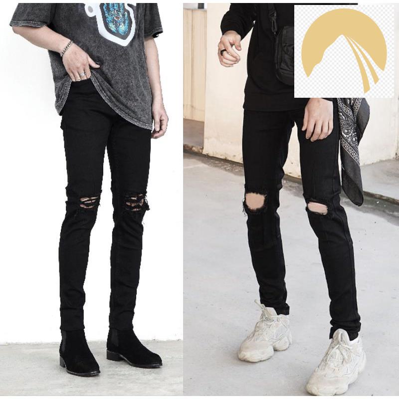 👘 Quần jean đen biker fom skinny MAKVN 👘