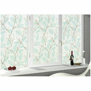 5m decal dán kiếng hoa trắng lá xanh khổ 45cm