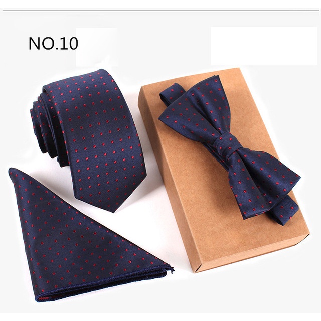 Cà Vạt Nơ 6cm Hoạ Tiết Sọc Và Chấm Bi Cổ Điển Cho Nam
