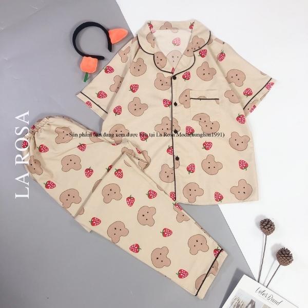 Bộ Ngủ Nữ Pijama Tay Ngắn Quần Dài Chất KATE Siêu Yêu-La Rosa Moda