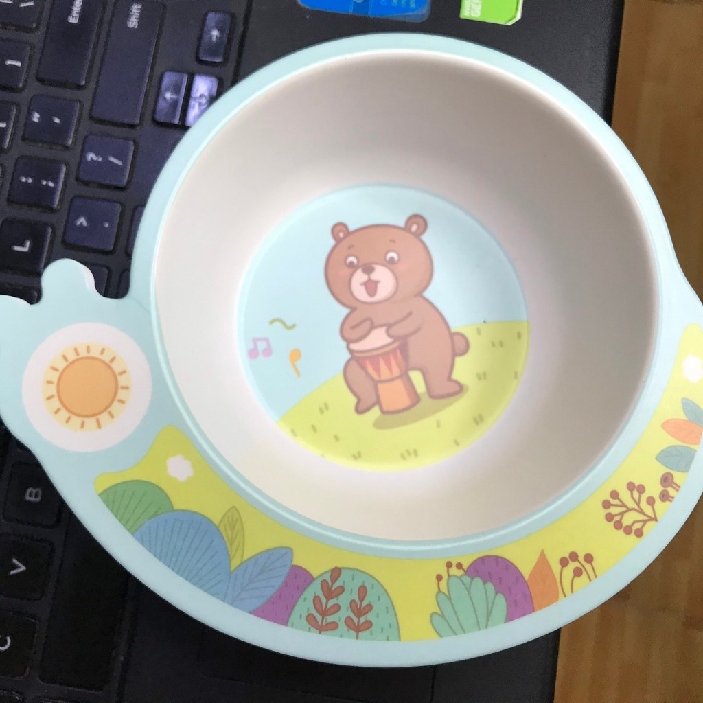 Chén ăn dặm sợi tre, bát ăn dặm hình thú, dễ thương