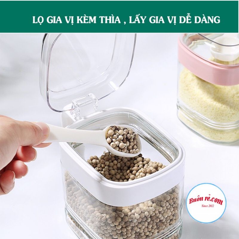 Bộ 3 Lọ Gia Vị Có Thìa Muỗng Nhựa VIỆT NHẬT HOKORI( MS: 2936)-Hũ Đựng Gia Vị Có Nắp Và Thìa