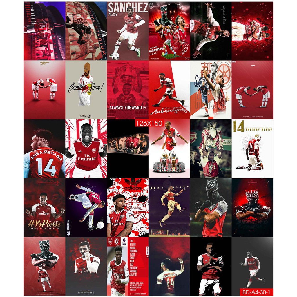 Combo Set 50 tờ Decal dán tường cầu thủ Thierry Henry Arsenal Phiên bản mới