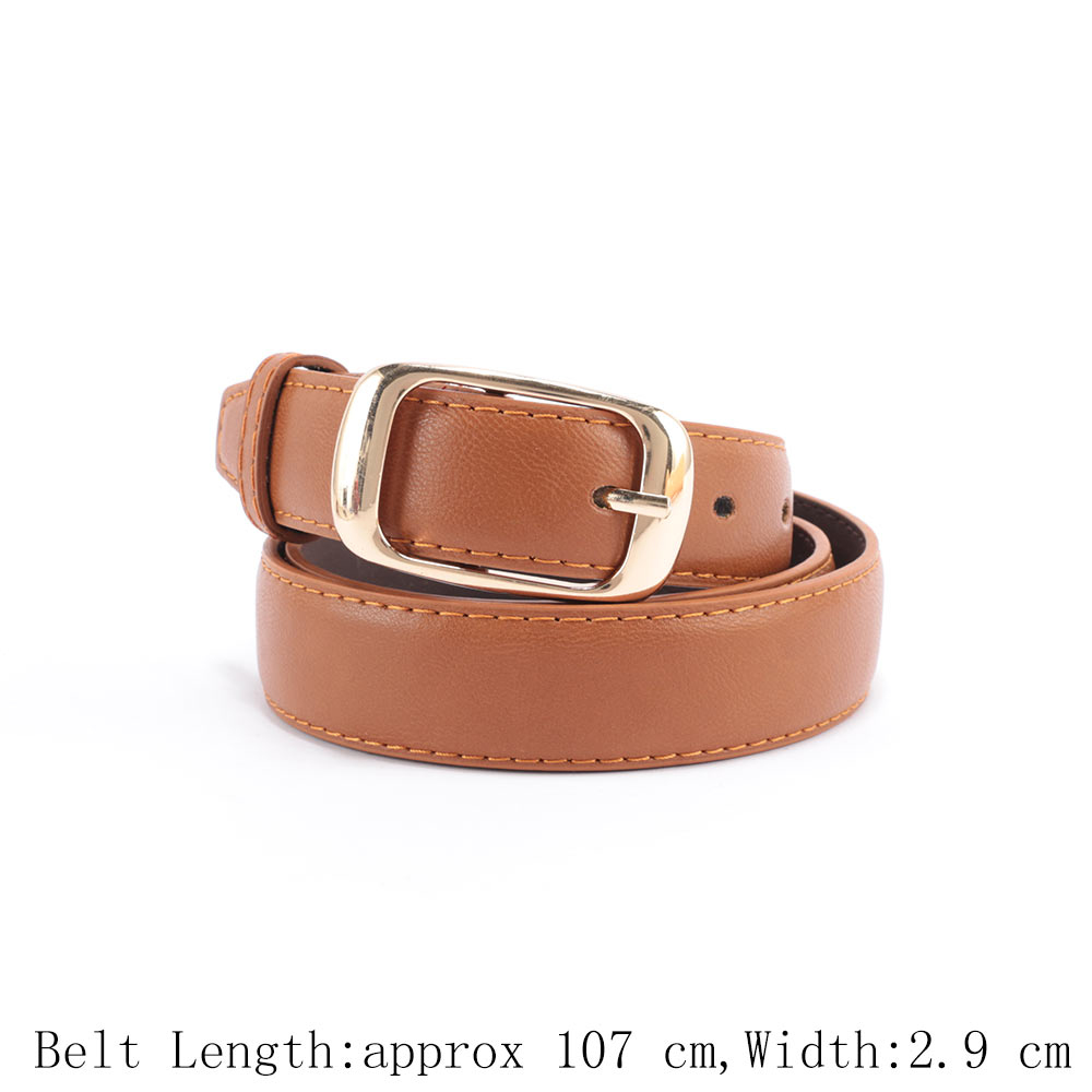 Dây Thắt Lưng Da Giả Khóa Kim Loại Thời Trang Cho Nữ