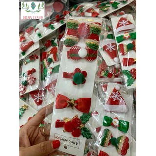 HOT_ VỈ SÉT 5 KẸP TÓC NOEL CHO BÉ
