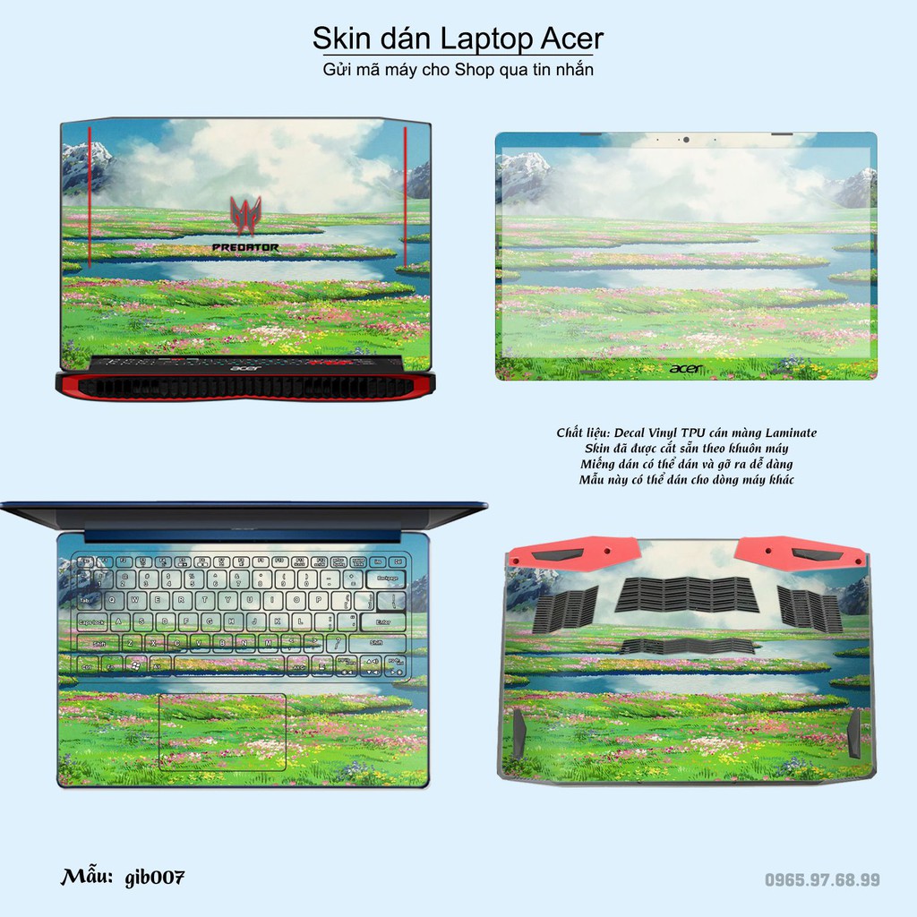 Skin dán Laptop Acer in hình Ghibli (inbox mã máy cho Shop)