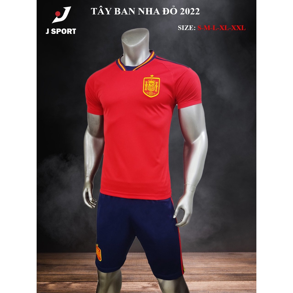 Bộ quần áo đá banh TBN, Bộ quần áo bóng đá Tây Ban Nha in tên và số theo yêu cầu