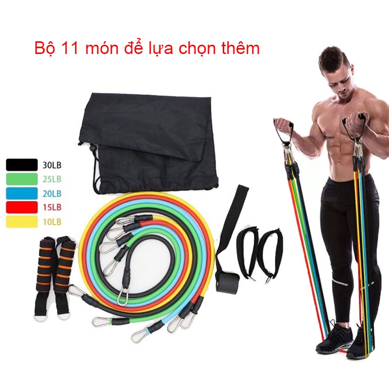 Bộ 5 món đồ tập thể dục - thể hình toàn thân ngũ sắc.