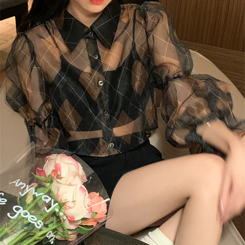 Áo Sơ Mi Tay Dài Hoạ Tiết Sọc Ca Rô Thiết Kế Hợp Thời Trang Cho Nữ