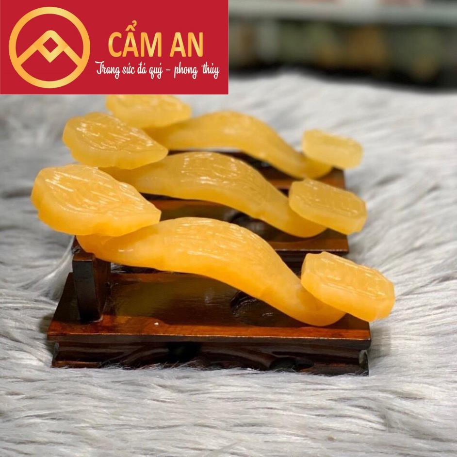 GẬY NHƯ Ý NGỌC HOÀNG LONG TỰ NHIÊN (KÈM ĐẾ GỖ)