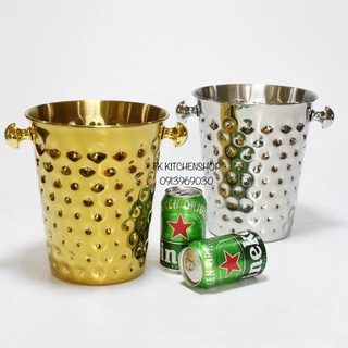 HÀNG CAO CẤP Xô ngâm rượu vang bằng inox cỡ to 5L, xô đá ướp lạnh rượu bia thân tổ ong được làm bằng inox304 không hanrỉ
